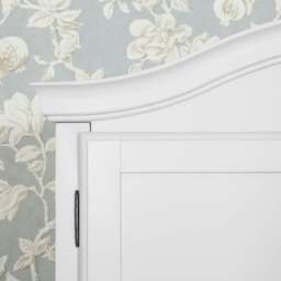 Rackhams Romance Double Wardrobe with Crystal Handles. Full Hanging French Style Storage - Antique White (grey tone) - thumbnail 4