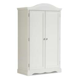 Rackhams Romance Double Wardrobe with Crystal Handles. Full Hanging French Style Storage - Antique White (grey tone) - thumbnail 5