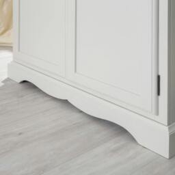 Rackhams Romance Double Wardrobe with Crystal Handles. Full Hanging French Style Storage - Antique White (grey tone) - thumbnail 3