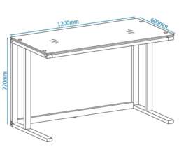 Rackhams Air Desk with Top-plate in Smoked Glass - thumbnail 3