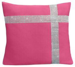 Rackhams Diamonte Detail Soft Touch Matte Fabric Scatter Cushion - 43cm x 43cm - Plum - thumbnail 5