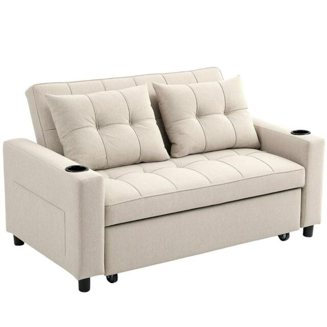 Rackhams Two-Seater Pull-Out Sofa Bed - Beige