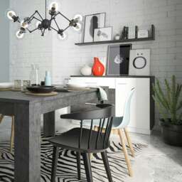Rackhams Zingaro Dining table in Grey and White - Black - No - Grey - thumbnail 4