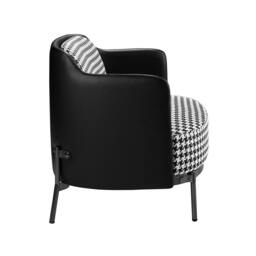 Rackhams Black and White Fabric and Black Leatherette Armchair 5139 - Modern - Yes - No - thumbnail 6