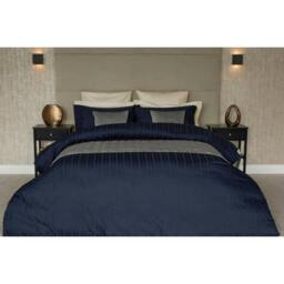 Rackhams Hotel Tribeca Duvet Cover Set - Navy - King - Navy - 100% Cotton - thumbnail 1