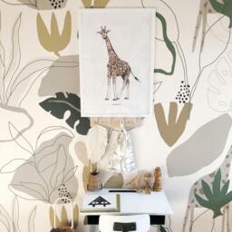 Rackhams Nursery Safari Jungle Kids Eco 4 Lane Repeatable Wallpaper Mural 200 x 285cm, Neutral Beige - thumbnail 2