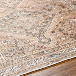 Rackhams Amelie-Washable Light Brown Traditional Vintage Boho Rug - 160 x 220 cm - thumbnail 3
