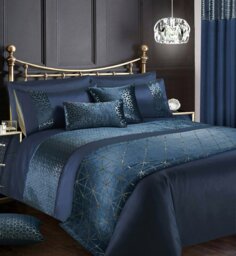 Rackhams Vera Foil Printed Duvet Cover & Pillowcase Set - Silver - Single - thumbnail 3