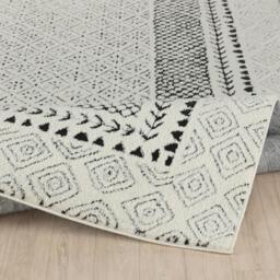 Rackhams Freud-Modern Ivory Black High Pile Rug - 140 x 200 cm - thumbnail 4