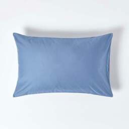 Rackhams Premium 1000 TC Egyptian Cotton Sateen Weave Housewife Pillowcase, Standard Size - Air Force Blue - thumbnail 1