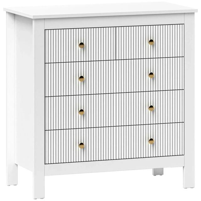 Rackhams Elegant Chest of Five Drawers - White