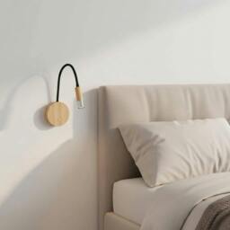 Rackhams 3 Watt LED Flexible Wooden Reading Light - Chrome Finish