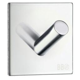 Rackhams Chrome Stainless Steel Single Towel Hook (45 x 45mm) Self Adhesive Bathroom Wall Mounted