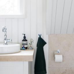 Rackhams Chrome Stainless Steel Single Towel Hook (45 x 45mm) Self Adhesive Bathroom Wall Mounted - thumbnail 2
