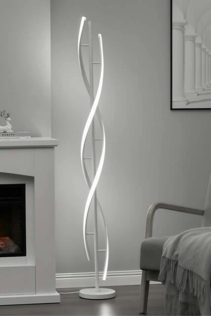 Rackhams Modern LED Floor Lamp - White - One Size - image 1