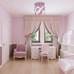 Rackhams Corazon Pink Ceiling Lamp 3XE27 Delightful Hand Made Bedroom Centrepiece In Baby Pink With Hearts And Crystals