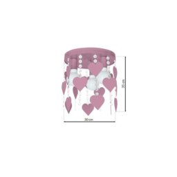 Rackhams Corazon Pink Ceiling Lamp 3XE27 Delightful Hand Made Bedroom Centrepiece In Baby Pink With Hearts And Crystals - thumbnail 6