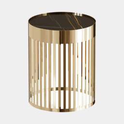 Rackhams Stark Side Table with Sahara Noir Marble - thumbnail 2