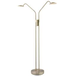 Rackhams Double Arm Nickel Floor Lamp with Dimmer and Colour Control Warm-Cool White - thumbnail 2