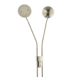 Rackhams Double Arm Nickel Floor Lamp with Dimmer and Colour Control Warm-Cool White - thumbnail 4