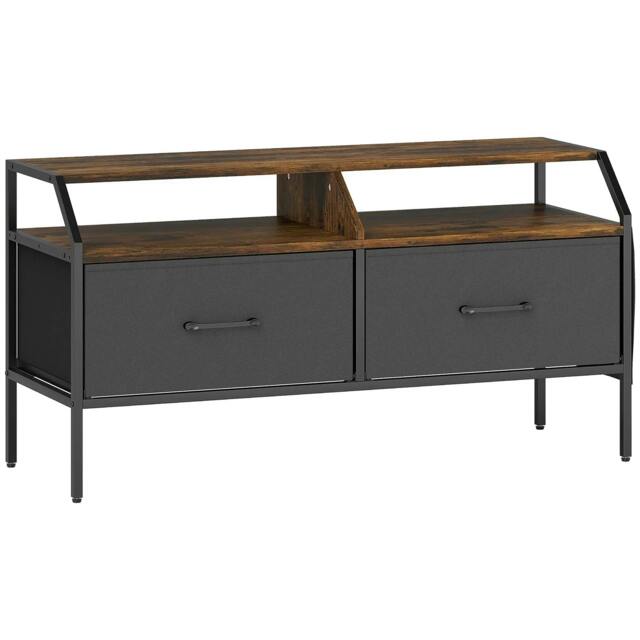 Rackhams Industrial-Style TV Stand Cabinet - Brown