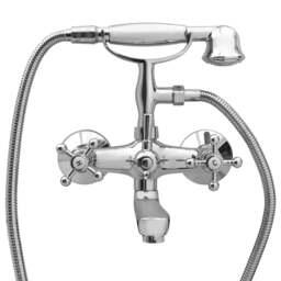 Rackhams 2-Handle Bathtub Faucet + Hand Shower Diverter Chrome Retro - thumbnail 3