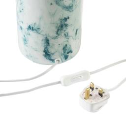 Rackhams Modern Teal and Duck Egg Marble Drip Snowflake Glass Lamp with Shade - thumbnail 3