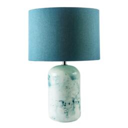 Rackhams Modern Teal and Duck Egg Marble Drip Snowflake Glass Lamp with Shade - thumbnail 5