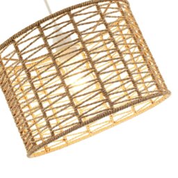 Rackhams Classic Twisted Brown Paper Pendant Light Shade with Strapped Design - thumbnail 3