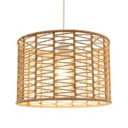 Rackhams Classic Twisted Brown Paper Pendant Light Shade with Strapped Design - thumbnail 2