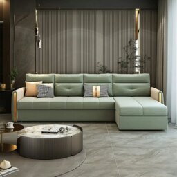 Rackhams Malhotra L Shape Sofa Bed, Small Corner Sofa Bed - Brown - Right Hand Facing - 250cm - thumbnail 3