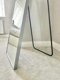 Rackhams Stunning Silver Arched Metal Frame Wall or Floor Standing Dressing Mirror 145cm x 45cm - Soho Collection - Silver - thumbnail 5