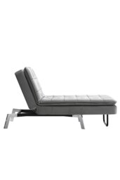 Rackhams 3-in-1 Folding Single Sofa Bed Plaid Tufted Lounge Chair with Metal Legs - Grey - thumbnail 5