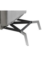 Rackhams 3-in-1 Folding Single Sofa Bed Plaid Tufted Lounge Chair with Metal Legs - Grey - thumbnail 6