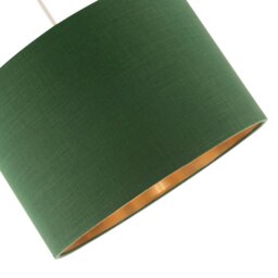 Rackhams Modern Forest Green Cotton Lamp Shade with Brushed Gold Inner Lining - thumbnail 4