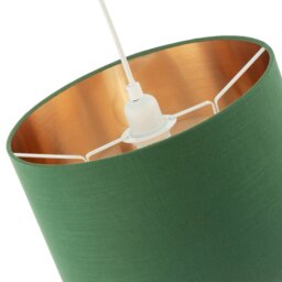 Rackhams Modern Forest Green Cotton Lamp Shade with Brushed Gold Inner Lining - thumbnail 5