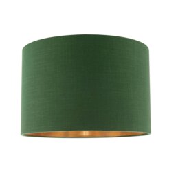 Rackhams Modern Forest Green Cotton Lamp Shade with Brushed Gold Inner Lining - thumbnail 1