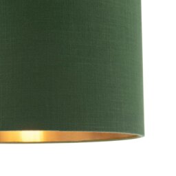 Rackhams Modern Forest Green Cotton Lamp Shade with Brushed Gold Inner Lining - thumbnail 3