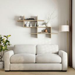 Rackhams Halic 3 Tiers Wall Mounted Shelf Modern Floating Bookcase 150cm - White - thumbnail 6