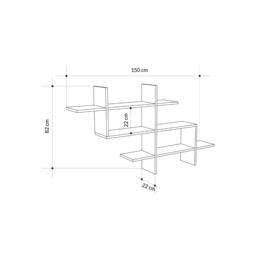 Rackhams Halic 3 Tiers Wall Mounted Shelf Modern Floating Bookcase 150cm - White - thumbnail 4