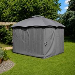 Rackhams Rio Gazebo Curtain Set - Grey - thumbnail 1