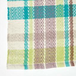 Rackhams Wilson Handwoven Blue, Yellow and Brown Tartan 100% Cotton Rug - 70 x 120 cm - thumbnail 4