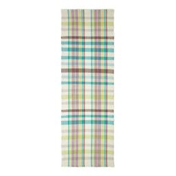 Rackhams Wilson Handwoven Blue, Yellow and Brown Tartan 100% Cotton Rug - 70 x 120 cm - thumbnail 3