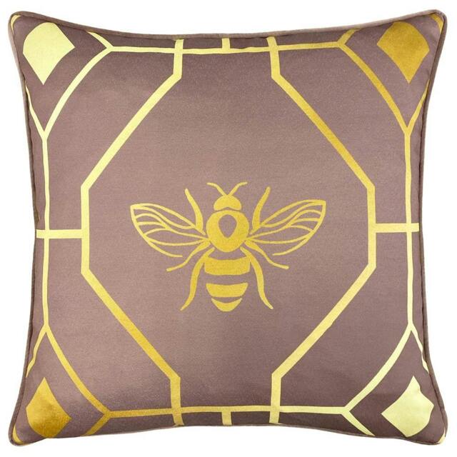 Rackhams Bee Deco Geometric Cushion Cover - Blush - One Size - Blush - 100% Polyester - image 1