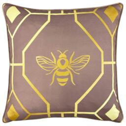 Rackhams Bee Deco Geometric Cushion Cover - Blush - One Size - Blush - 100% Polyester