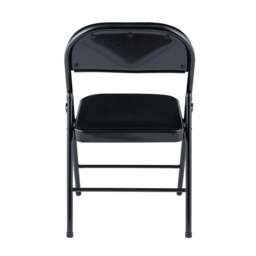 Rackhams Premium Metal Velvet Folding Chair - (2 x Chairs - Black) - thumbnail 3
