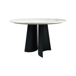 Rackhams Rosemary Round Dining Table - Black & White Marble - Black & White Marble - thumbnail 2