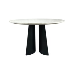 Rackhams Rosemary Round Dining Table - Black & White Marble - Black & White Marble - thumbnail 1