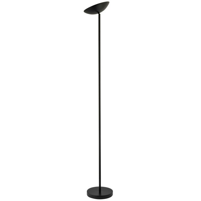 Rackhams Designer LED Uplighter Metal Floor Lamp in Matte Black with Memory Dimmer Button - image 1