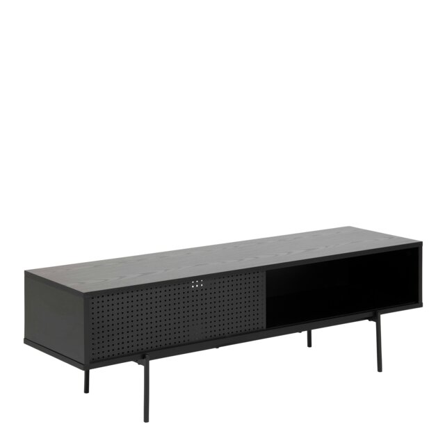 Rackhams Angus TV Unit with 1 Sliding Door in Black - 1 - image 1